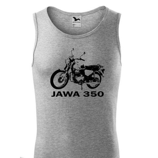 PÁNSKÉ TÍLKO S MOTIVEM JAWA 350 - ŠEDÉ