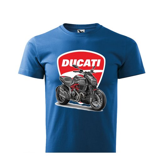 PÁNSKÉ TRIKO S MOTIVEM DUCATI DIAVEL - SVĚTLE MODRÉ