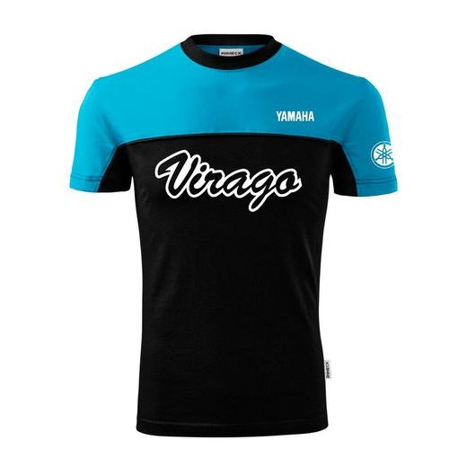 PÁNSKÉ TRIKO S MOTIVEM YAMAHA VIRAGO - TYRKYSOVÁ/ČERNÁ