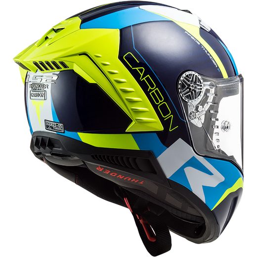 LS2 FF805 THUNDER C RACING1 GLOSS BLUE H-V YELLOW