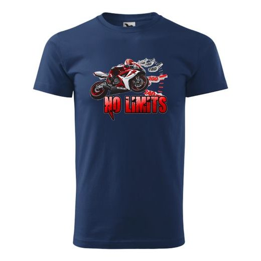 PÁNSKÉ TRIKO S MOTIVEM SUZUKI NO LIMITS - TMAVĚ MODRÉ