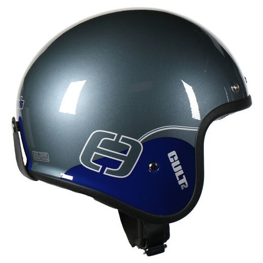 JET HELMA NA MOTORKU SE SLUNEČNÍ CLONOU SPEEDS CULT 2 - GRAPHIC TITAN/MODRÁ/STŘÍBRNÁ LESKLÁ
