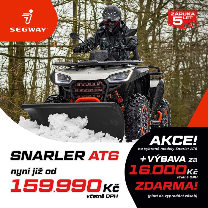 Akce na čtyřkolky SEGWAY - Zima přichází! Doplňky za 16.000 Kč ZDARMA!