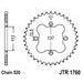 ŘETĚZOVÁ ROZETA JT JTR 1760-35 35 ZUBŮ, 520 - ŘETĚZOVÉ ROZETY JT - OCELOVÉ - PRO MOTORKU
