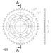 ŘETĚZOVÁ ROZETA SUPERSPROX RFE-269:42-BLK ČERNÝ 42 ZUBŮ, 428 - ŘETĚZOVÉ ROZETY SUPERSPROX - OCELOVÉ - PRO MOTORKU