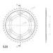 ŘETĚZOVÁ ROZETA SUPERSPROX RFE-301:45-BLK ČERNÝ 45 ZUBŮ, 520 - ŘETĚZOVÉ ROZETY SUPERSPROX - OCELOVÉ - PRO MOTORKU