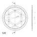 ŘETĚZOVÁ ROZETA SUPERSPROX RFE-210:51-BLK ČERNÝ 51 ZUBŮ, 520 - ŘETĚZOVÉ ROZETY SUPERSPROX - OCELOVÉ - PRO MOTORKU