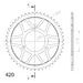 ŘETĚZOVÁ ROZETA SUPERSPROX RFE-239:47-BLK ČERNÝ 47 ZUBŮ, 420 - ŘETĚZOVÉ ROZETY SUPERSPROX - OCELOVÉ - PRO MOTORKU