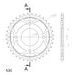 ŘETĚZOVÁ ROZETA SUPERSPROX RFE-246:36-BLK ČERNÝ 36 ZUBŮ, 530 - ŘETĚZOVÉ ROZETY SUPERSPROX - OCELOVÉ - PRO MOTORKU
