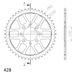ŘETĚZOVÁ ROZETA SUPERSPROX RFE-802:46-BLK ČERNÝ 46 ZUBŮ, 428 - ŘETĚZOVÉ ROZETY SUPERSPROX - OCELOVÉ - PRO MOTORKU