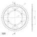 ŘETĚZOVÁ ROZETA SUPERSPROX RFE-460:51-BLK ČERNÝ 51 ZUBŮ, 520 - ŘETĚZOVÉ ROZETY SUPERSPROX - OCELOVÉ - PRO MOTORKU