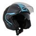 OTEVŘENÁ HELMA NA MOTORKU SE SLUNEČNÍ CLONOU SPEEDS CITY III ČERNO/MODRÁ MATNÁ