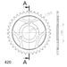ŘETĚZOVÁ ROZETA SUPERSPROX RFE-216:37-BLK ČERNÝ 37 ZUBŮ, 420 - ŘETĚZOVÉ ROZETY SUPERSPROX - OCELOVÉ - PRO MOTORKU