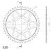 ŘETĚZOVÁ ROZETA SUPERSPROX RFE-478:44-BLK ČERNÝ 44 ZUBŮ, 520 - ŘETĚZOVÉ ROZETY SUPERSPROX - OCELOVÉ - PRO MOTORKU