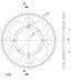 HLINÍKOVÁ ŘETĚZOVÁ ROZETA SUPERSPROX RAL-998:55-BLK ČERNÝ 55 ZUBŮ, 428 - ŘETĚZOVÉ ROZETY SUPERSPROX - 7075-T6 HLINÍKOVÁ SLITINA - PRO MOTORKU