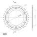 ŘETĚZOVÁ ROZETA SUPERSPROX RFE-210:39-BLK ČERNÝ 39 ZUBŮ, 520 - ŘETĚZOVÉ ROZETY SUPERSPROX - OCELOVÉ - PRO MOTORKU