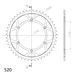 ŘETĚZOVÁ ROZETA SUPERSPROX RFE-460:47-BLK ČERNÝ 47 ZUBŮ, 520 - ŘETĚZOVÉ ROZETY SUPERSPROX - OCELOVÉ - PRO MOTORKU