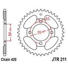 ŘETĚZOVÁ ROZETA JT JTR 211-42 42 ZUBŮ, 420