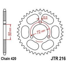 ŘETĚZOVÁ ROZETA JT JTR 216-45 45 ZUBŮ, 420