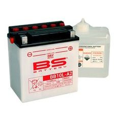 KONVENČNÍ MOTOCYKLOVÁ BATERIE BS-BATTERY BB10L-A2 (YB10L-A2) VČETNĚ BALENÍ KYSELINY