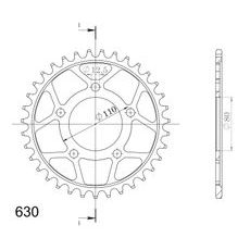 ŘETĚZOVÁ ROZETA SUPERSPROX RFE-336:35-BLK ČERNÝ 35 ZUBŮ, 630