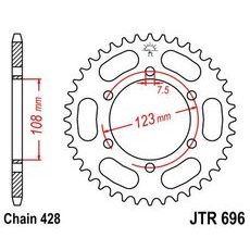 ŘETĚZOVÁ ROZETA JT JTR 696-43 43 ZUBŮ, 428