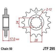 ŘETĚZOVÉ KOLEČKO JT JTF 295-14 14 ZUBŮ, 530