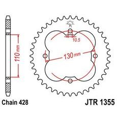 ŘETĚZOVÁ ROZETA JT JTR 1355-48 48 ZUBŮ, 428