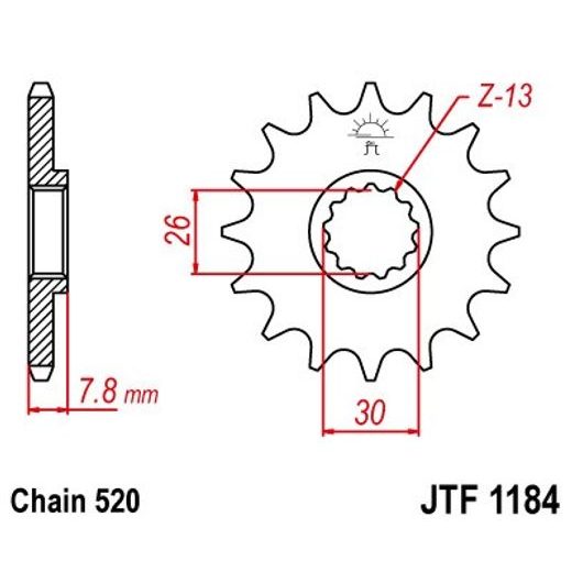 ŘETĚZOVÉ KOLEČKO JT JTF 1184-18 18 ZUBŮ, 520