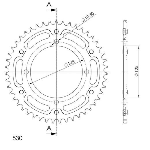 ŘETĚZOVÁ ROZETA SUPERSPROX STEALTH RST-657:47-BLU MODRÁ 47 ZUBŮ, 530