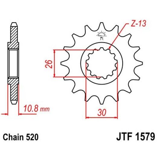 ŘETĚZOVÉ KOLEČKO JT JTF 1579-15 15 ZUBŮ, 520