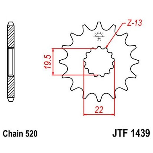 ŘETĚZOVÉ KOLEČKO JT JTF 1439-15 15 ZUBŮ, 520