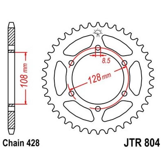 ŘETĚZOVÁ ROZETA JT JTR 804-53 53 ZUBŮ, 428