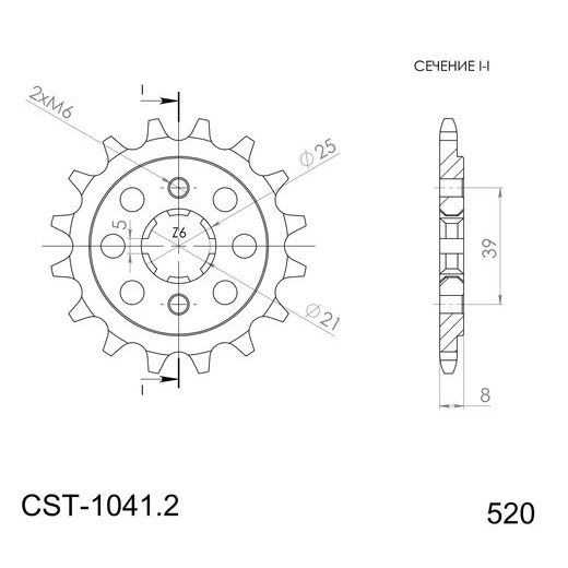 ŘETĚZOVÉ KOLEČKO SUPERSPROX CST-1041:14 14 ZUBŮ, 520