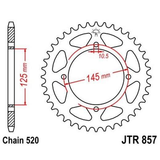 ŘETĚZOVÁ ROZETA JT JTR 857-42 42 ZUBŮ, 520