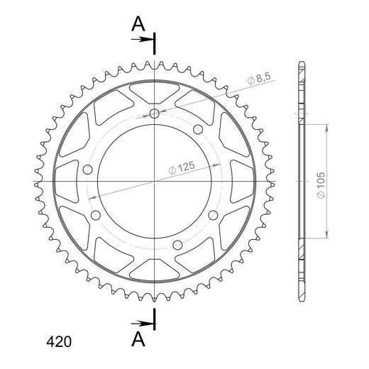 ŘETĚZOVÁ SADA D.I.D CHAIN - STŘÍBRNÝ ŘETĚZ 420 D, NETĚSNĚNÝ, KOLEČKO SUPERSPROX, ROZETA SUPERSPROX PRO APRILIA RX 50 2006-2016