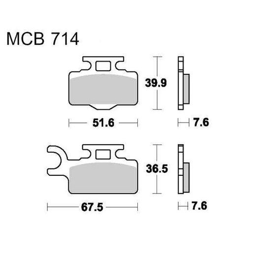 BRZDOVÉ DESTIČKY LUCAS MCB 714 SI