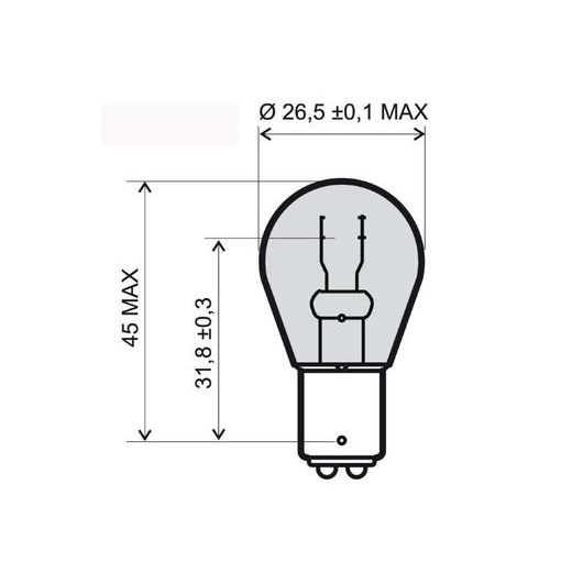 PŘEDNÍ SVĚTLO RMS 246510375 BAY15D 12V 21/5W