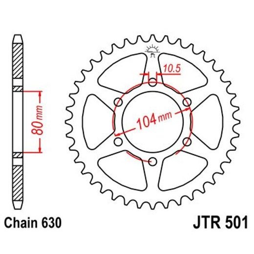 ŘETĚZOVÁ ROZETA JT JTR 501-42 42 ZUBŮ, 630