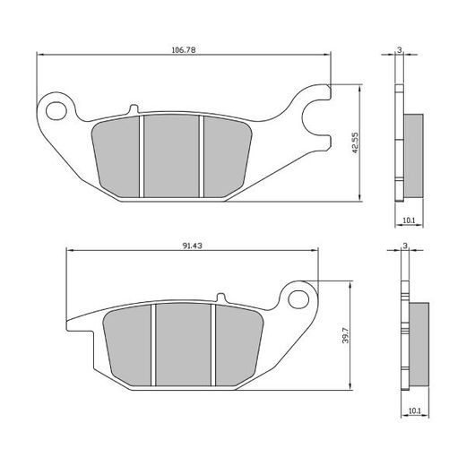 BRZDOVÉ DESTIČKY RMS 225103660 ZADNÍ HOMOLOGATED ORGANIC