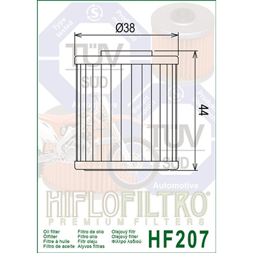 OLEJOVÝ FILTR HIFLOFILTRO HF207