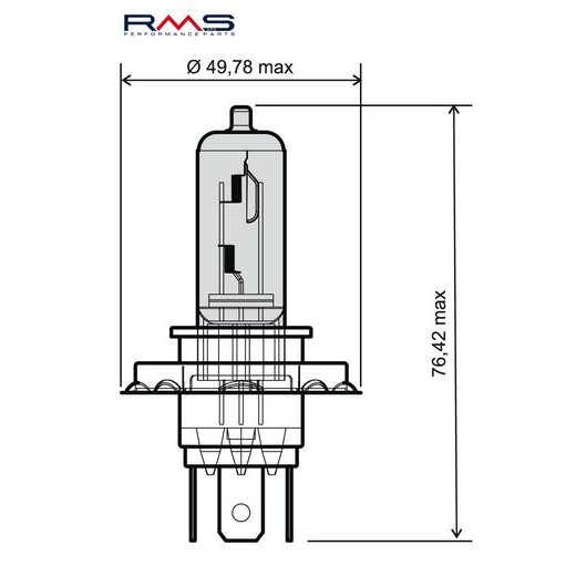 ŽÁROVKA RMS 246510061 12V 35/35W, H4 BÍLÁ