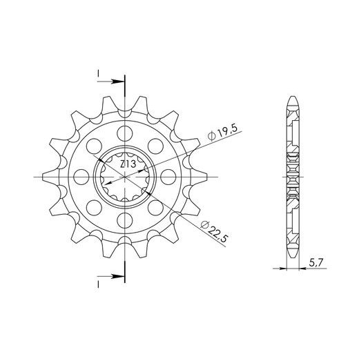 ŘETĚZOVÉ KOLEČKO SUPERSPROX CST-825:13 13 ZUBŮ, 520