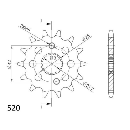 ŘETĚZOVÉ KOLEČKO SUPERSPROX CST-436:14 14 ZUBŮ, 520