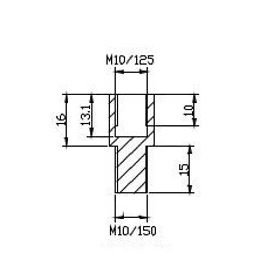 ADAPTÉR NA ZPĚTNÉ ZRCÁTKO PUIG ADAPTER M10/150 RIGHT THREAD REAR MIRROR HI-TECH B 9585N ČERNÝ TO HANDLEBAR