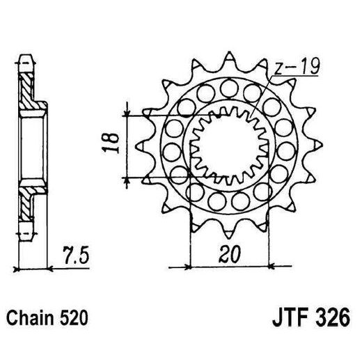 ŘETĚZOVÉ KOLEČKO JT JTF 326-12 12 ZUBŮ, 520