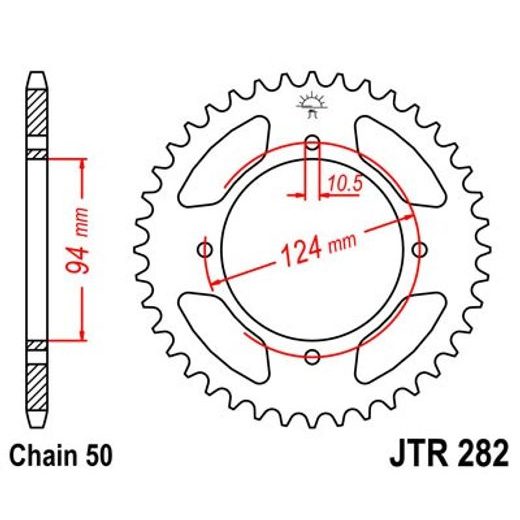 ŘETĚZOVÁ ROZETA JT JTR 282-36 36 ZUBŮ, 530