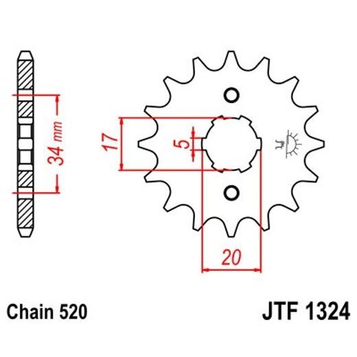 ŘETĚZOVÉ KOLEČKO JT JTF 1324-13 13 ZUBŮ, 520