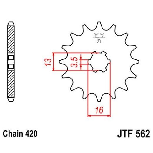 ŘETĚZOVÉ KOLEČKO JT JTF 562-09 9 ZUBŮ, 420