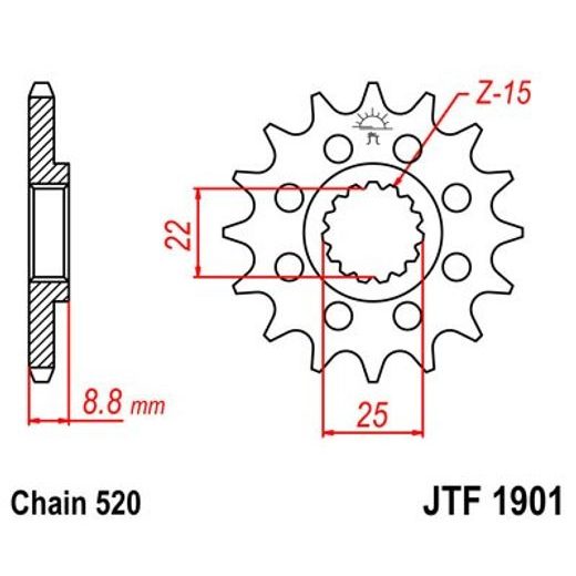 ŘETĚZOVÉ KOLEČKO JT JTF 1901-11 11 ZUBŮ, 520